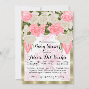 Classy Rose Theme Baby Shower Invitation