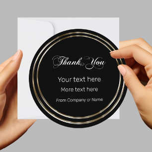 Classy Round Style Thank You Cards With Envelopes
