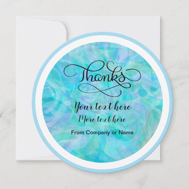 Classy Round Trendy Thank You Cards With Envelopes (Front)