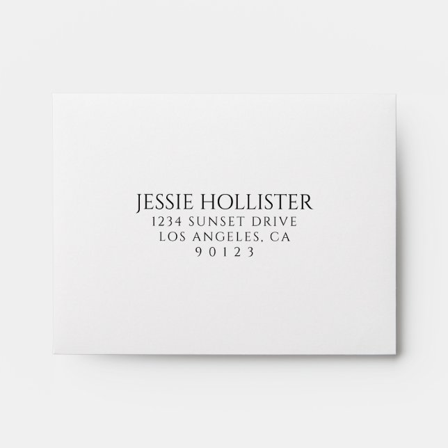Classy RSVP Self Return Address Envelope (Front)