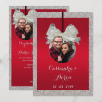 Classy Ruby Red & Sparkly Bauble Christmas Wedding