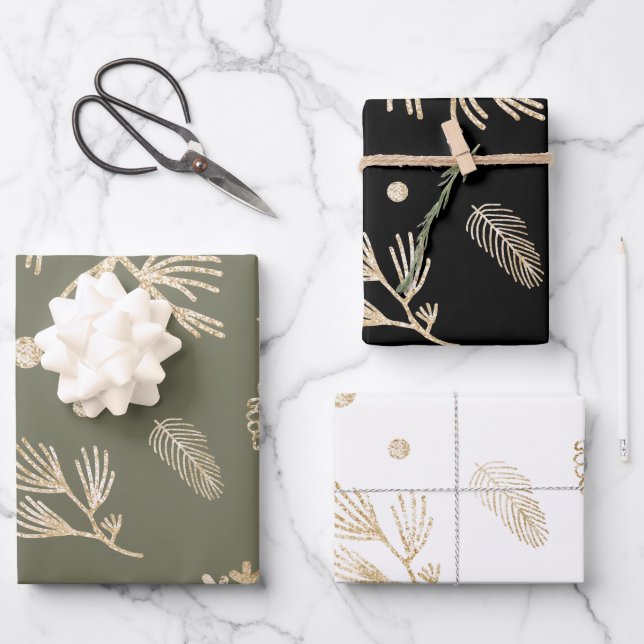 Classy rustic Christmas Wrapping Sheet Set of 3 (Front)