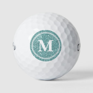 Classy Sage Glitter Sparkly Monogam Personalised Golf Balls
