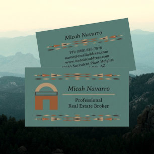 Classy Sage Southwestern Real Estate Business Card