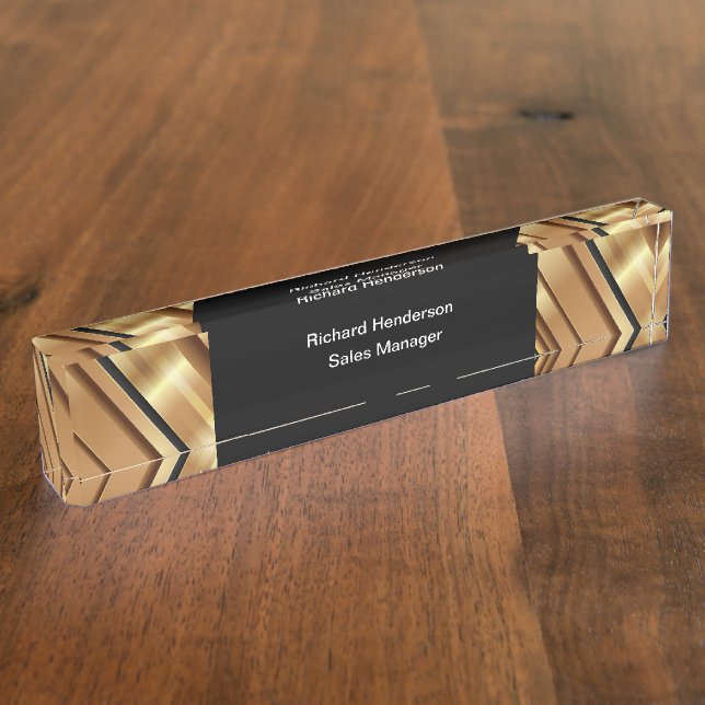 Classy Sales Manager Executive Desk Nameplate (Side)