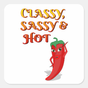 Classy Sassy And Hot Pepper Diva Square Sticker