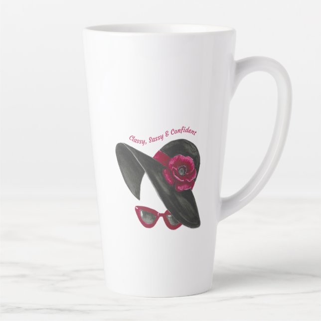 Classy, Sassy, Confident Lady Silouhette Latte Mug (Right)