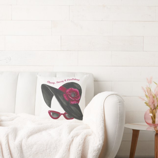 Classy, Sassy, Confident Silhouette Lady Face Cushion (Couch)