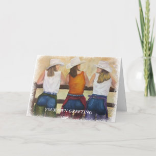 CLASSY SASSY COWGIRLS CUSTOMIZABLE GREETING CARDS