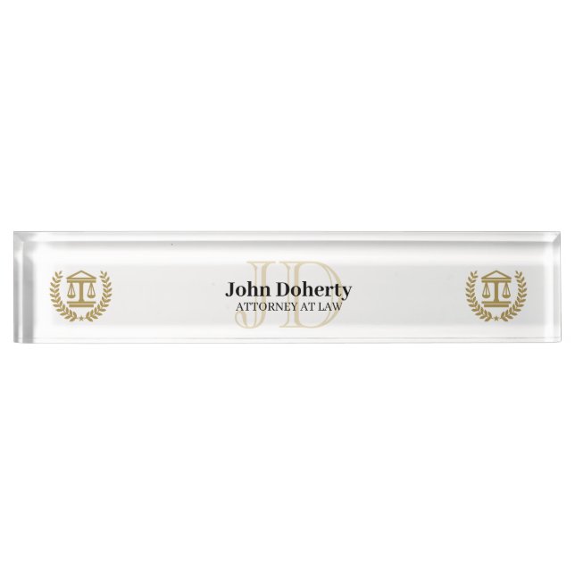 Classy Scales of Justice | Black Nameplate (Front)