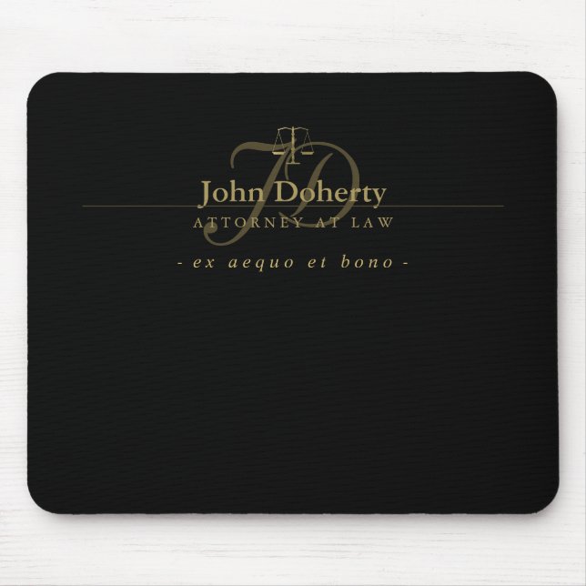 Classy Scales of Justice | Gold Mouse Pad (Front)