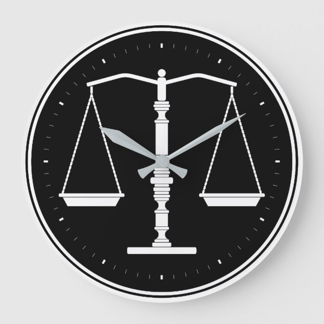 Classy Scales of Justice Large Clock (Front)