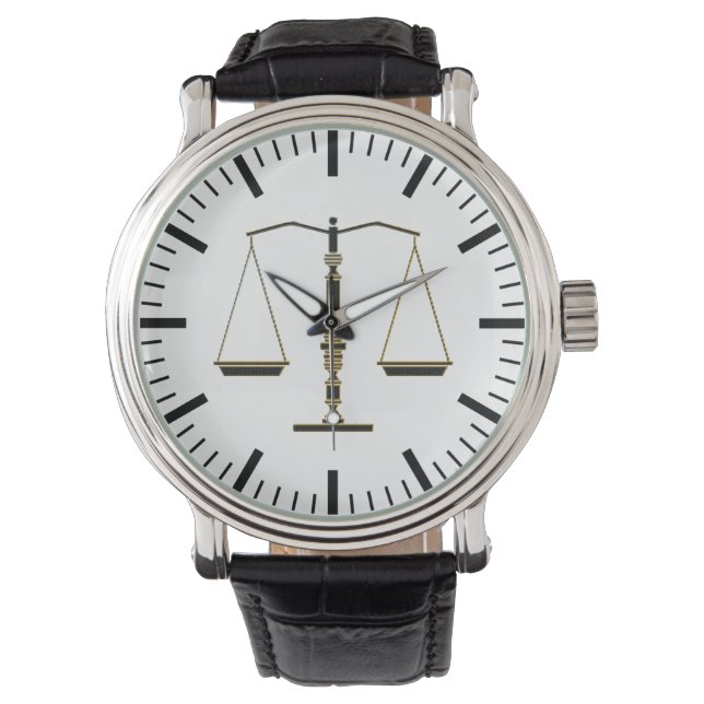 Classy Scales of Justice | Law Best Gifts Watch (Front)