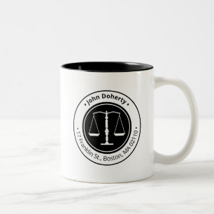 Classy Scales of Justice Law Firm Two-Tone Coffee Mug