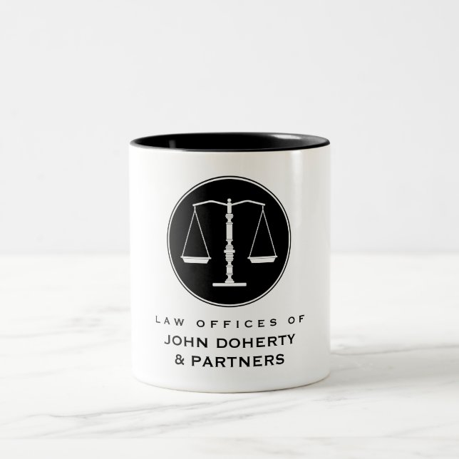 Classy Scales of Justice | Law Office Two-Tone Coffee Mug (Center)