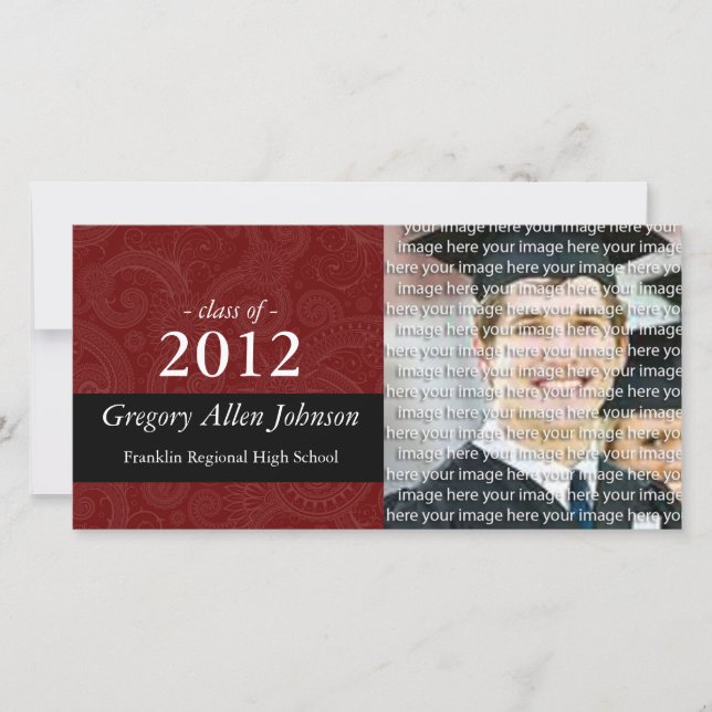 Classy School Graduation Photo Announcement Cards (Front)