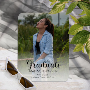 Classy Script Graduate Two Photo Graduation Magnet