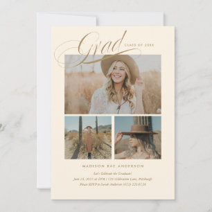 Classy Script Graduation Announcement Card