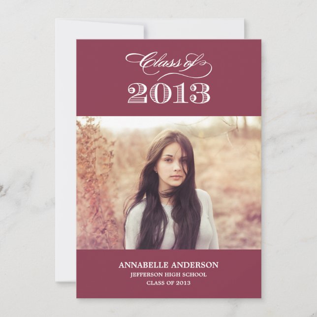 Classy Script Graduation Invitation (Front)