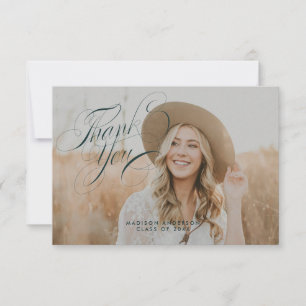 Classy Script Graduation Thank You Card