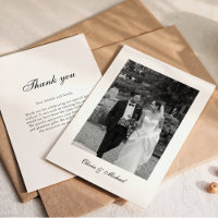 Classy Script Photo Wedding Thank You