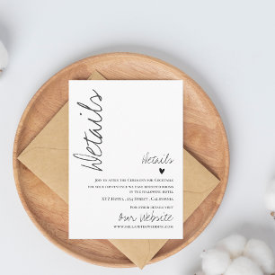 Classy Script Wedding Details Enclosure Card