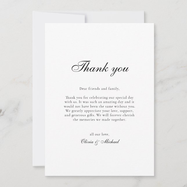 Classy Script Wedding Thank You (Front)