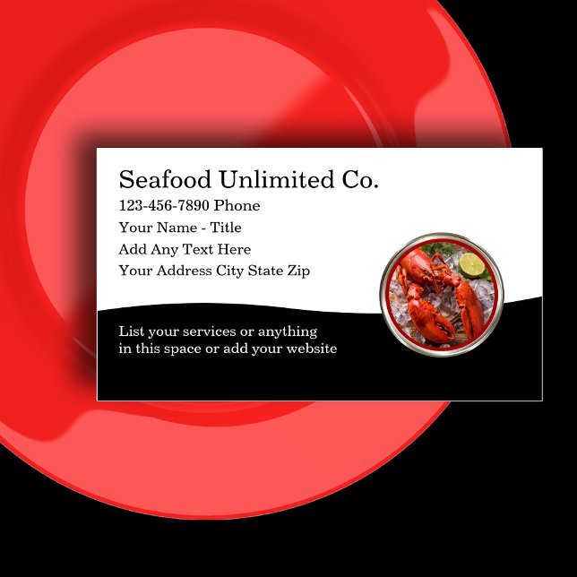 Classy Seafood Restaurant And Distributor Business Card (Seafood business cards by Custom Business Templates)