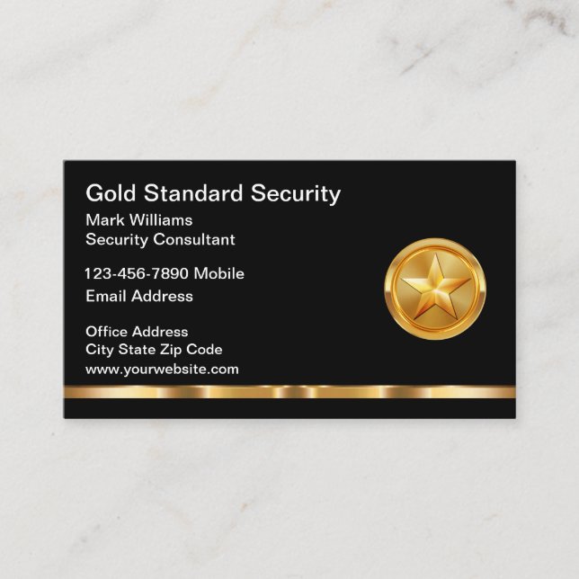 Classy Security Services Lux Business Cards (Front)