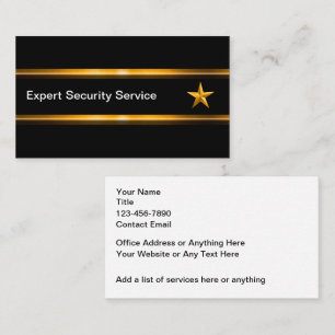 Classy Security Services Modern Business Cards