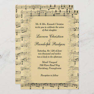 Classy Sheet Music Wedding Invitation