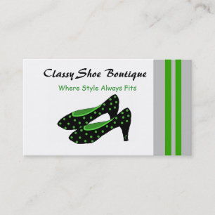 Classy Shoe Boutique - Black and Green Business Card