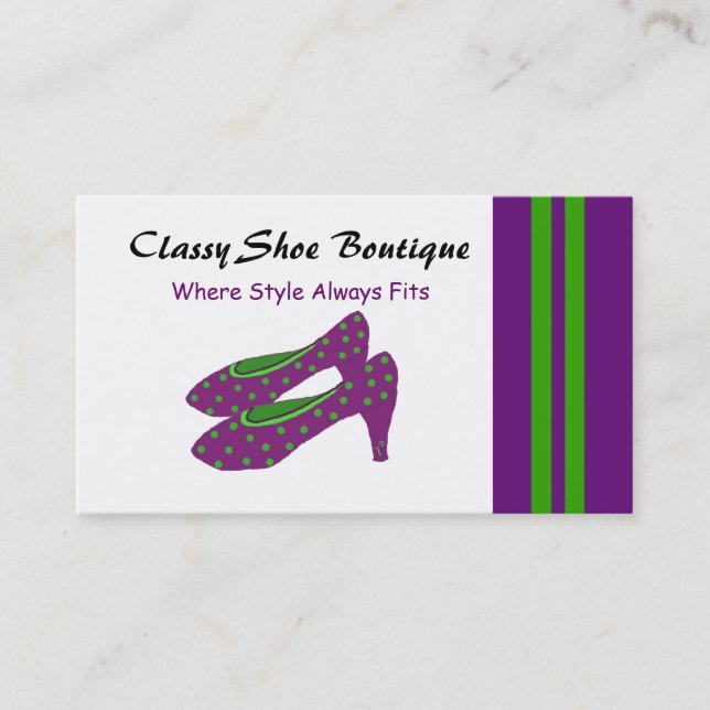 Classy Shoe Boutique Business Card (Front)
