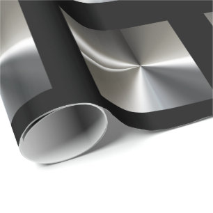 Classy Silver And Black Wrapping Paper