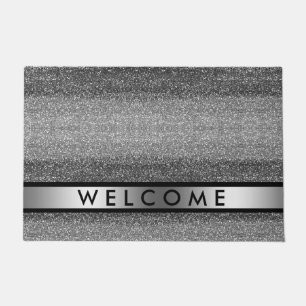 Classy Silver Glitter Welcome Doormat