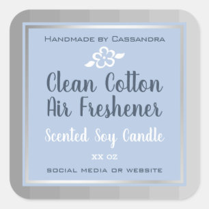 Classy Silver Grey Blue Product Packaging Labels