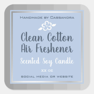 Classy Silver Grey Blue Product Packaging Labels