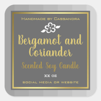 Classy Silver Grey Gold Product Packaging Labels