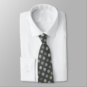 Classy Silver Polka Dot Personalised Charcoal Grey Tie