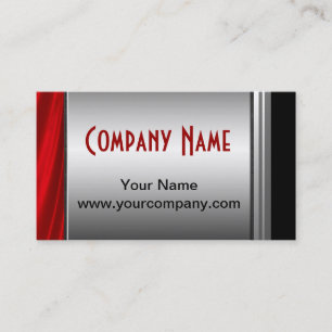 Classy Silver, Red And Black Business Cards