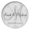 Classy Silver  Wedding Monogram Bride And Groom