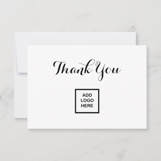 Classy Simple Budget Business Logo Thank You Card (Front)