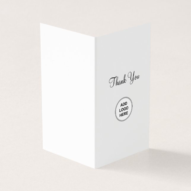 Classy Simple Budget Logo Template Thank You Cards (Outside)
