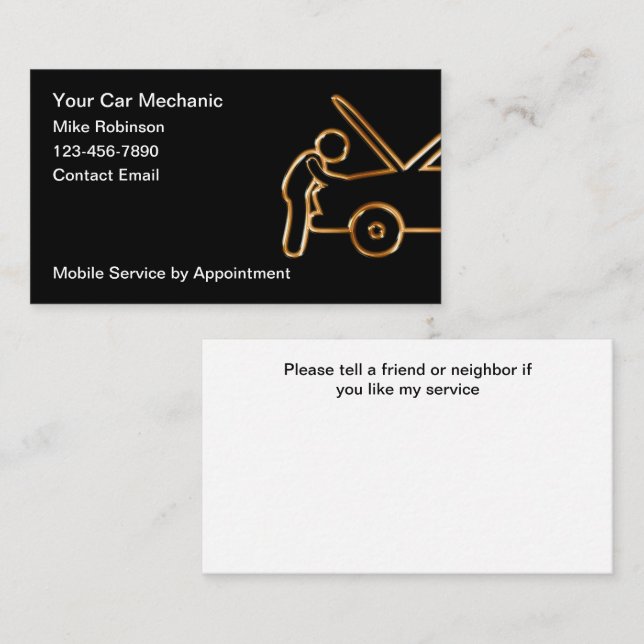 Classy Simple Car Automotive Businesscards Business Card (Front/Back)