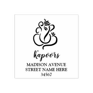 Classy Simple Ganesha/Indian God Wedding Rubber St Stamp