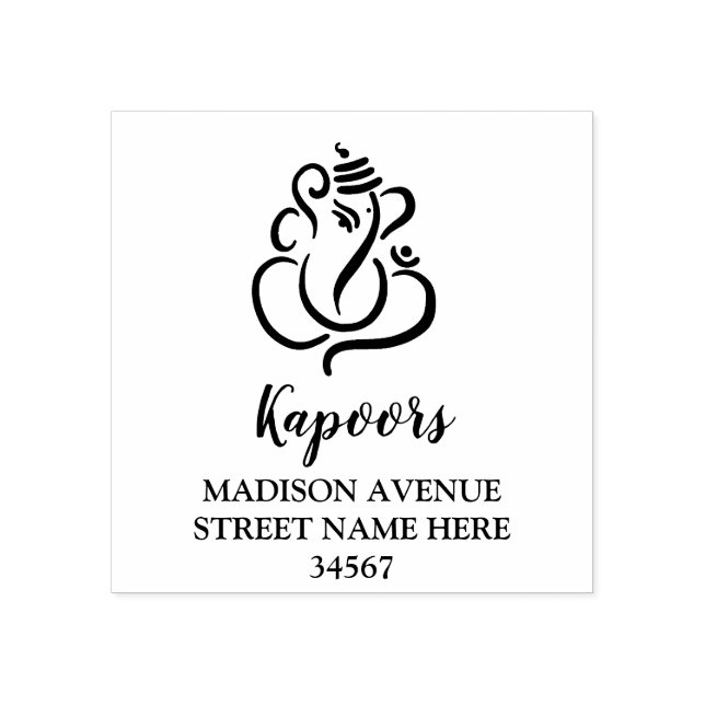 Classy Simple Ganesha/Indian God Wedding Rubber St Stamp (Imprint)