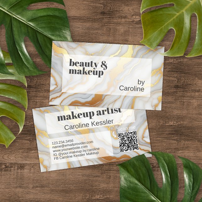 Classy Simple Grey White Gold Marble Art Pattern Business Card (Creator Uploaded)