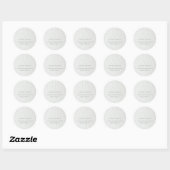 Classy Simple Ivory White Leather Texture Address Classic Round Sticker (Sheet)