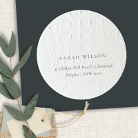 Classy Simple Ivory White Leather Texture Address