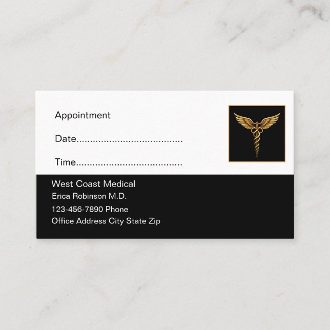 Classy Simple Medical Appointment Cards (Front)